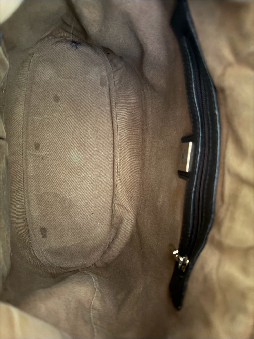 MCM Brown Monogram Leather Shoulder Bag with Gold Plaque - Picture 6 of 6